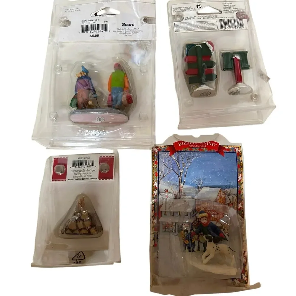 Snow Village People Accessories Lot of 5 in Packages Various Brands